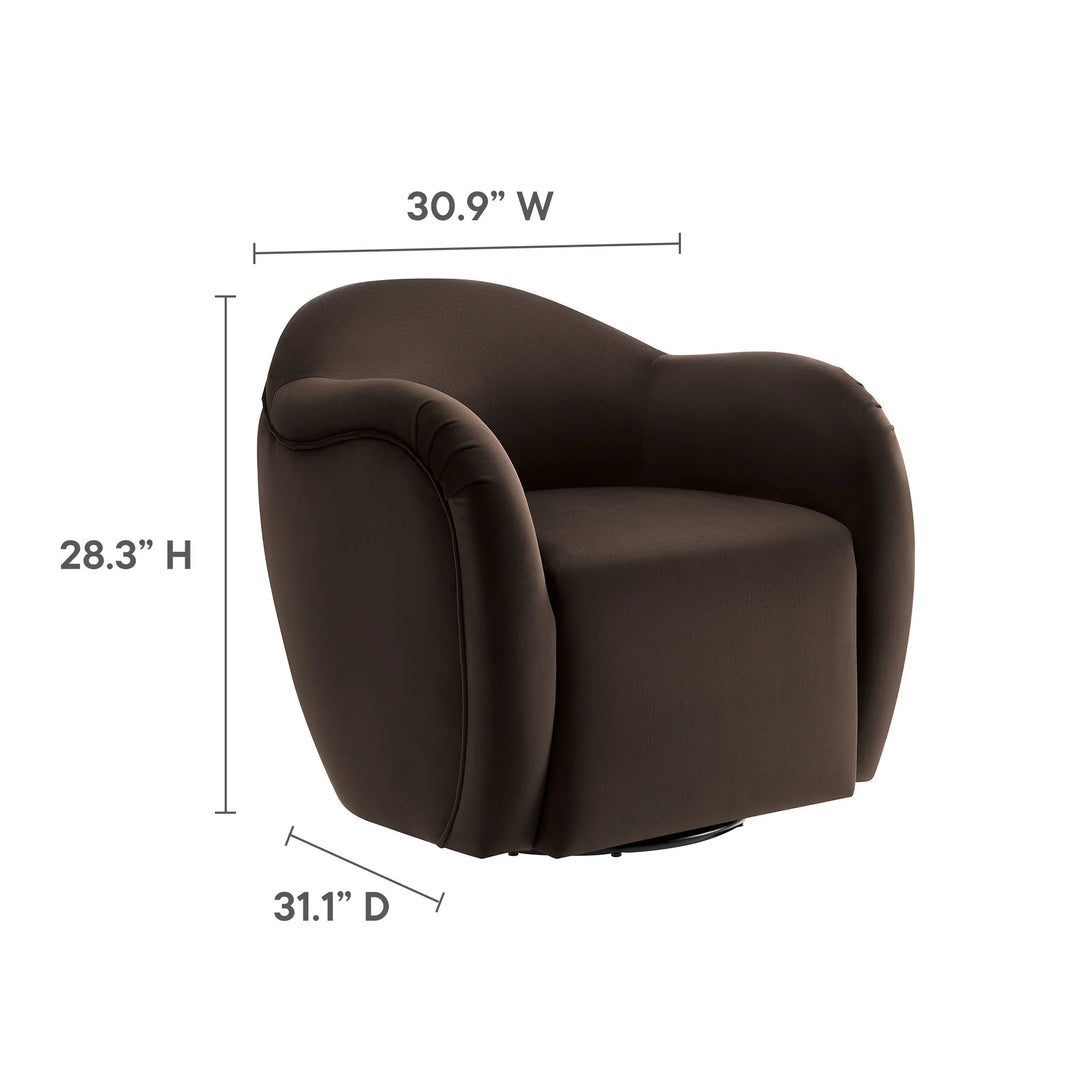 Silla de acento giratoria de terciopelo Noemí