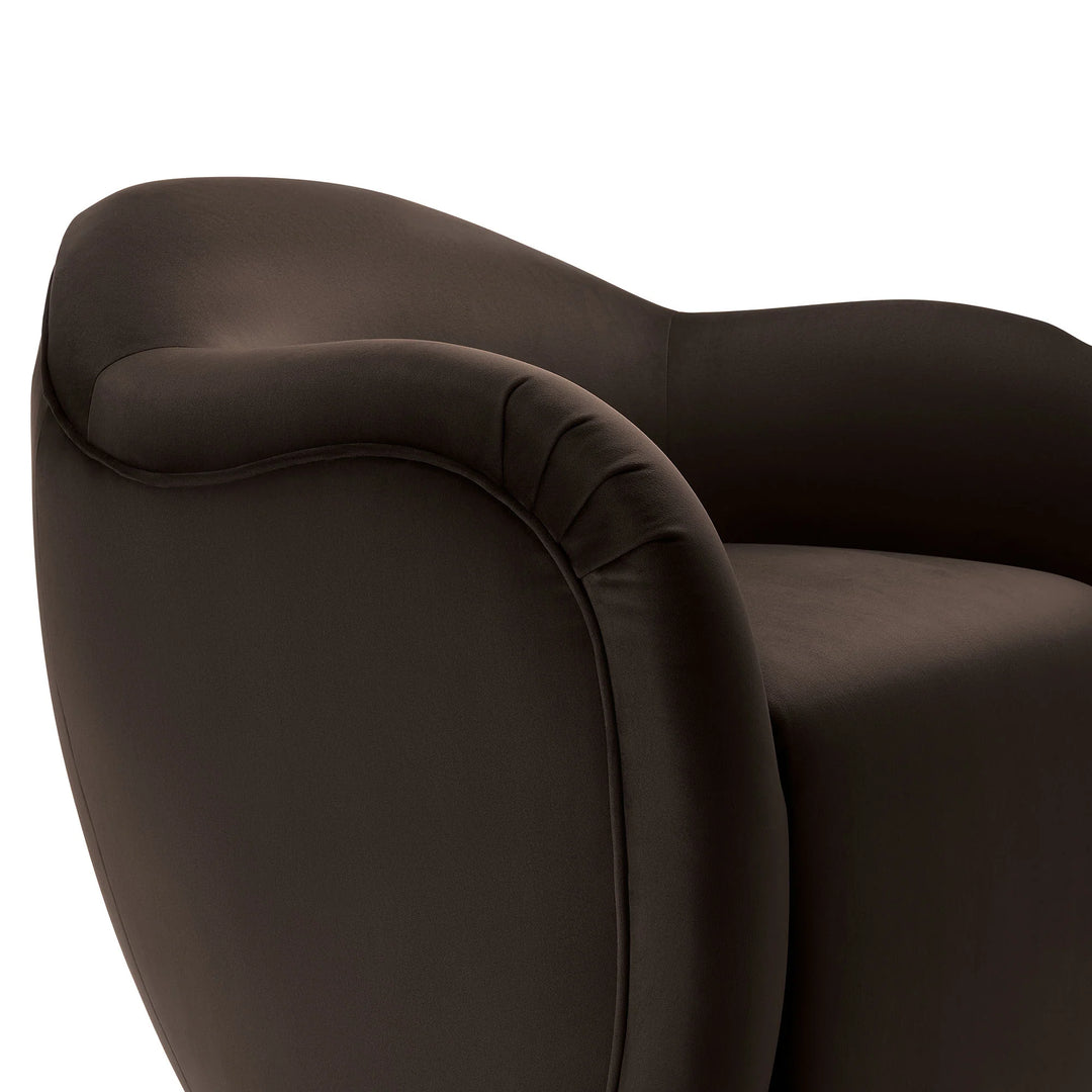 Silla de acento giratoria de terciopelo Noemí
