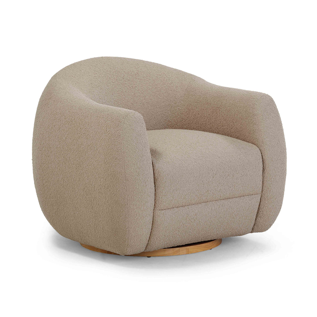 Silla de acento giratorio Julene color café claro.
