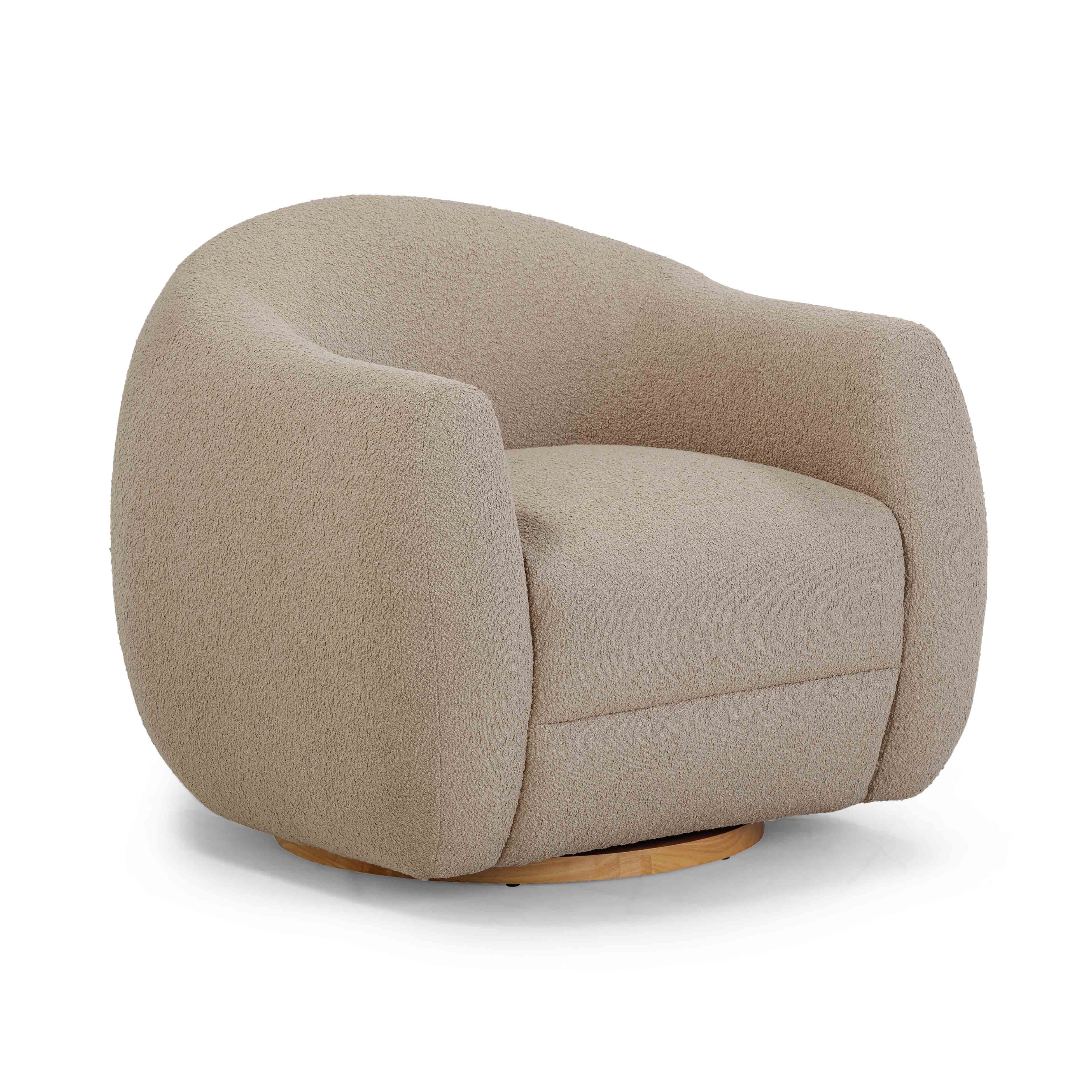 Silla de acento giratorio Julene color café claro.