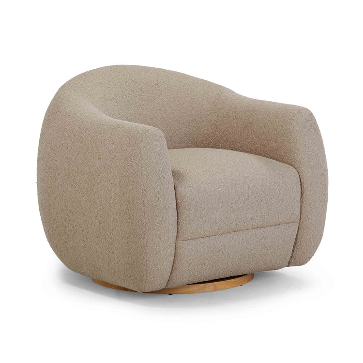 Silla de acento giratorio Julene color café claro.