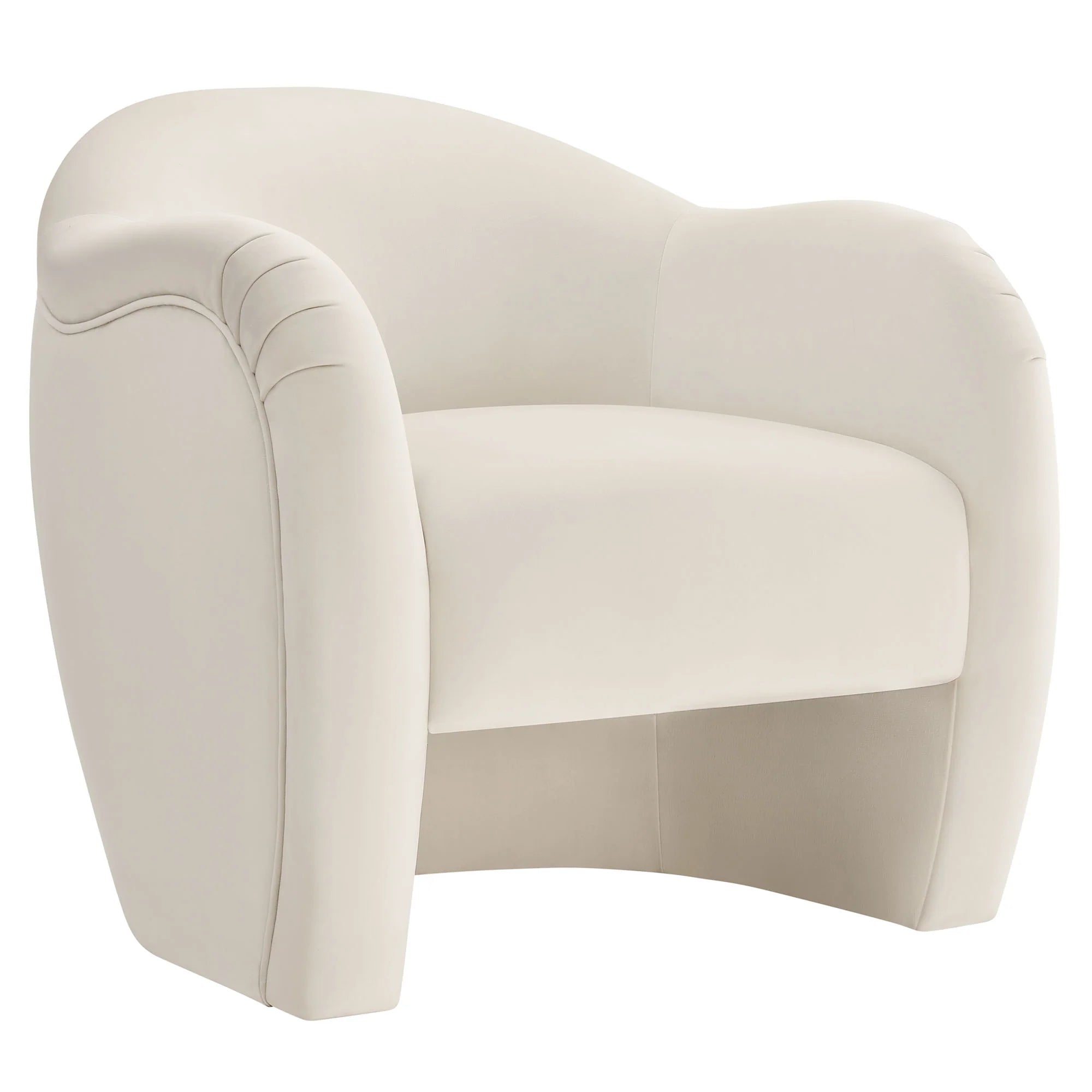 Silla de acento redondo de terciopelo almendra Noemí.