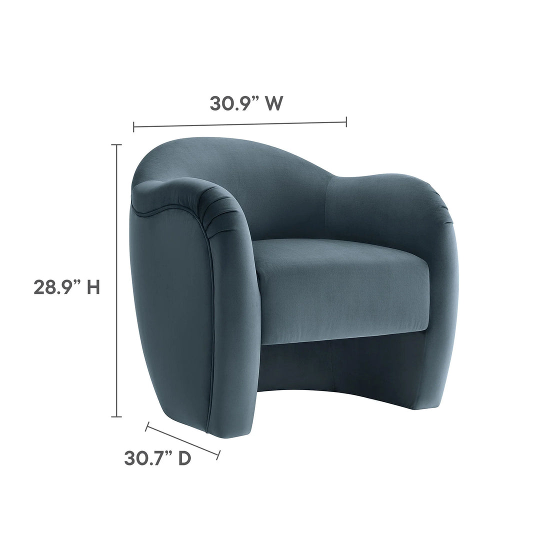 Silla de acento redondo de terciopelo Noemí