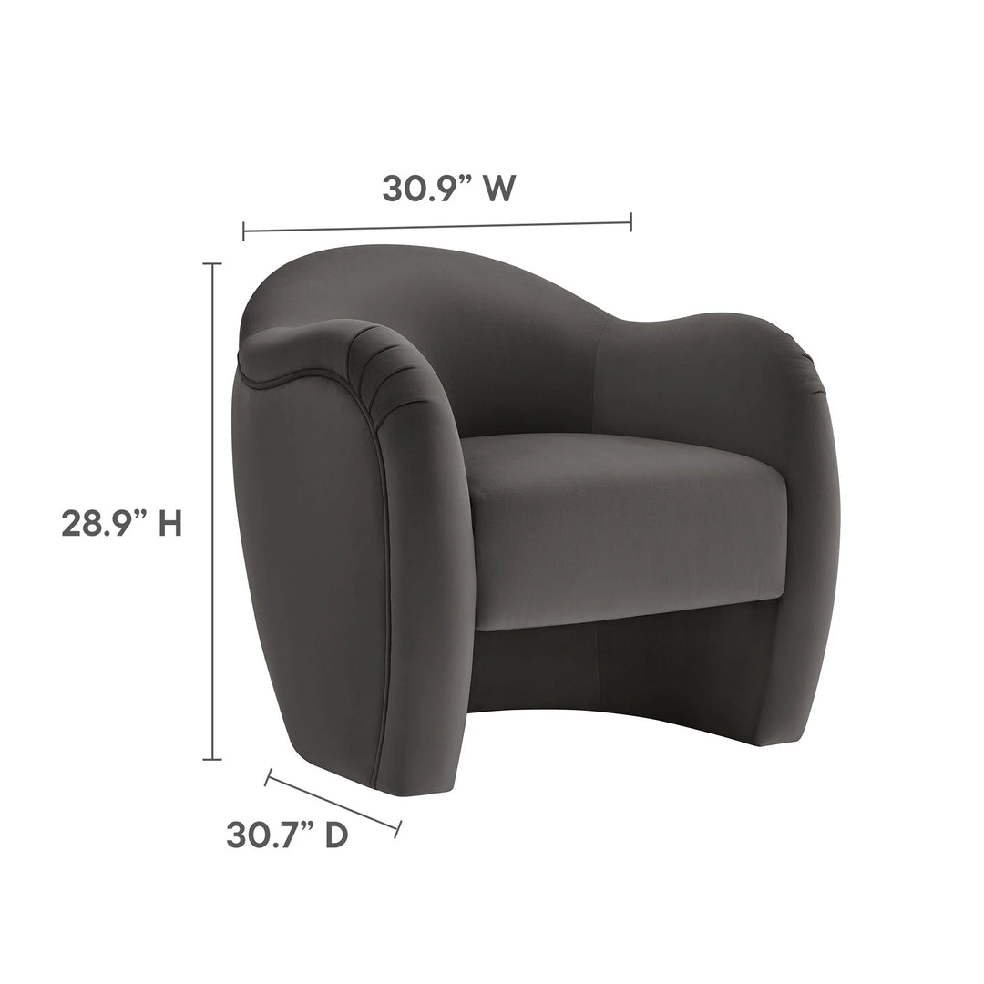 Silla de acento redondo de terciopelo Noemí