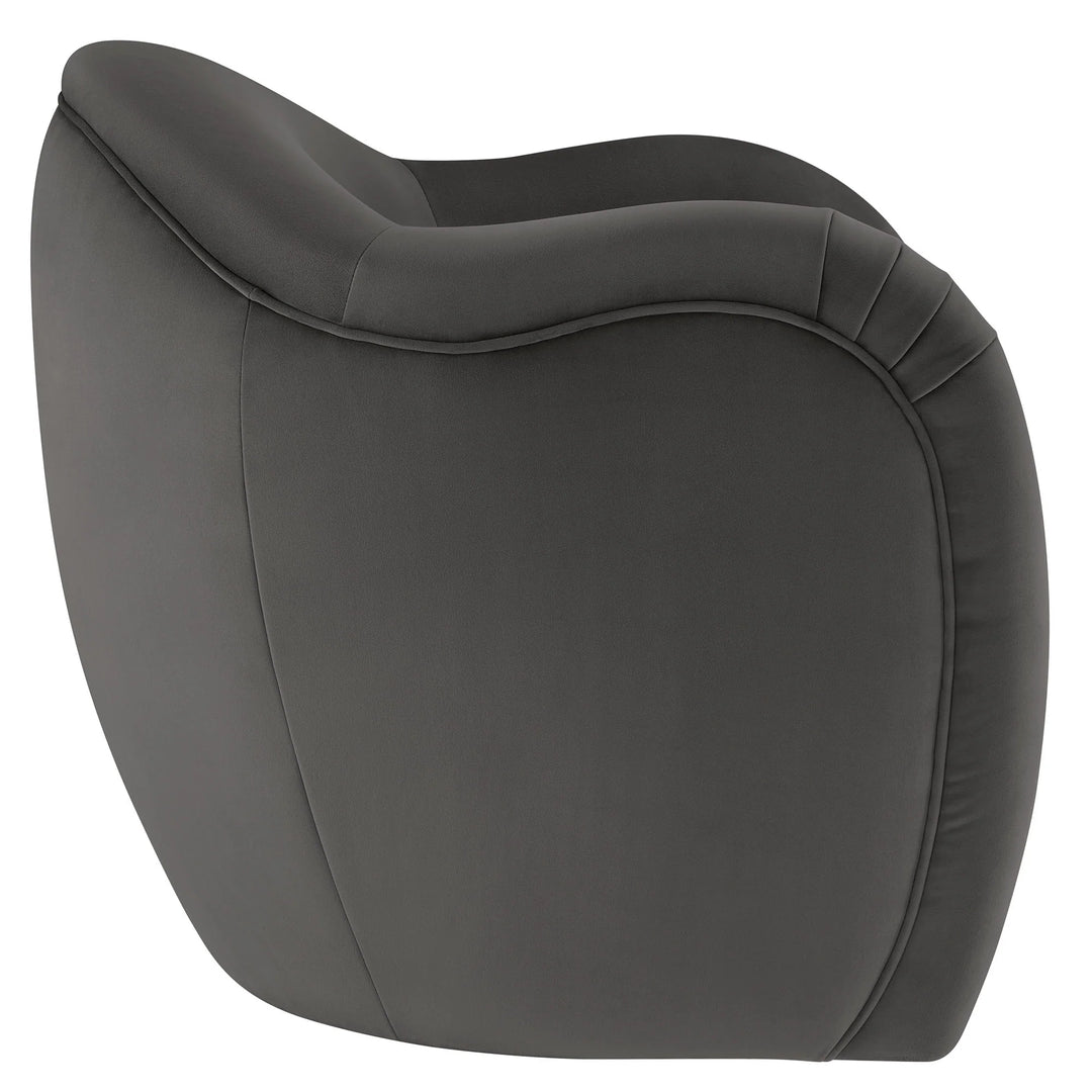 Silla de acento redondo de terciopelo Noemí