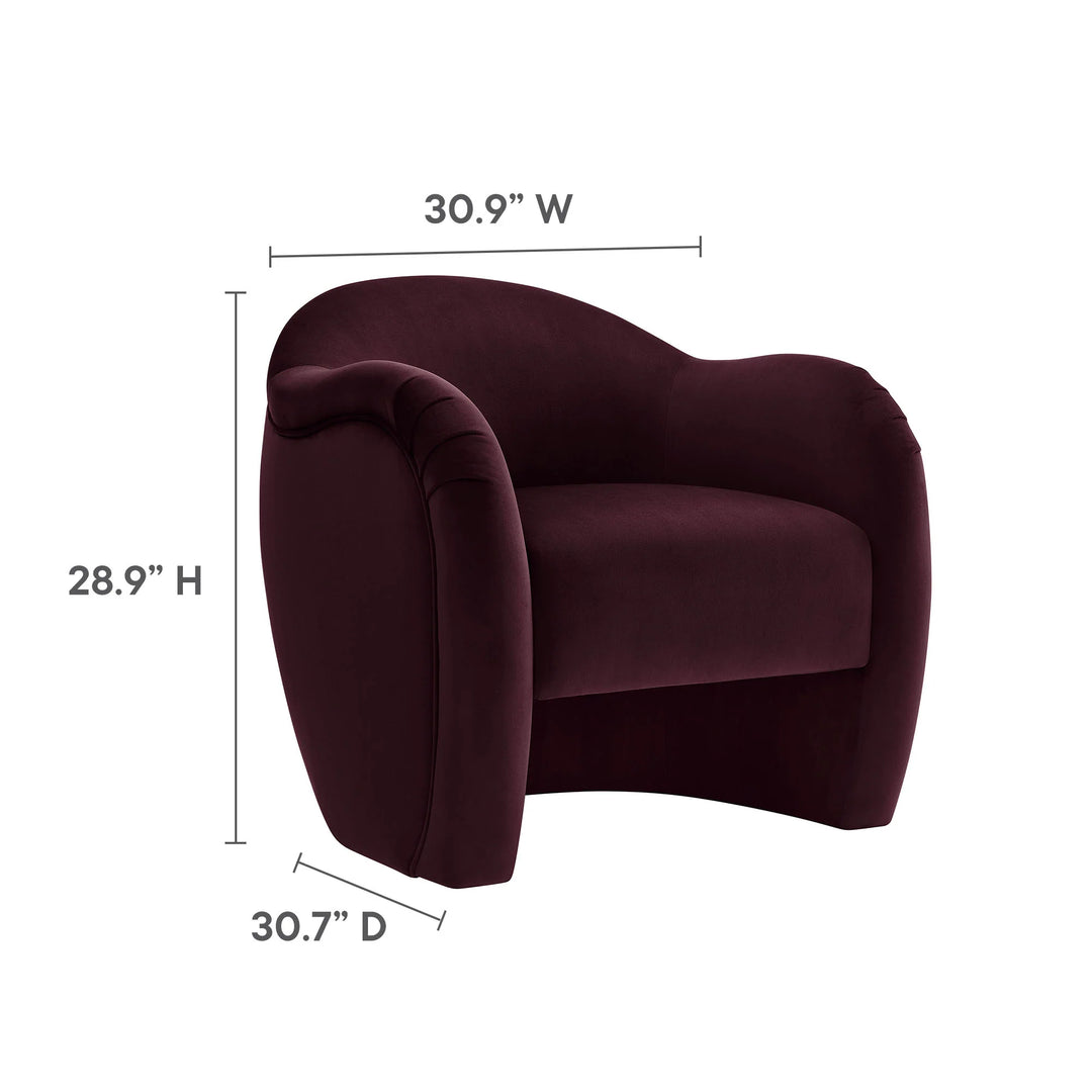 Silla de acento redondo de terciopelo Noemí