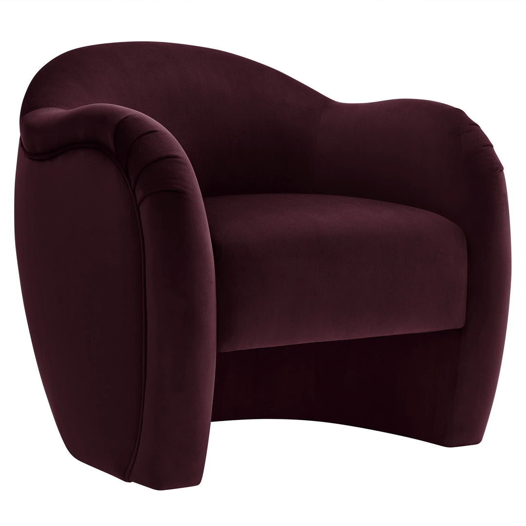 Silla de acento redondo de terciopelo púrpura Noemí.