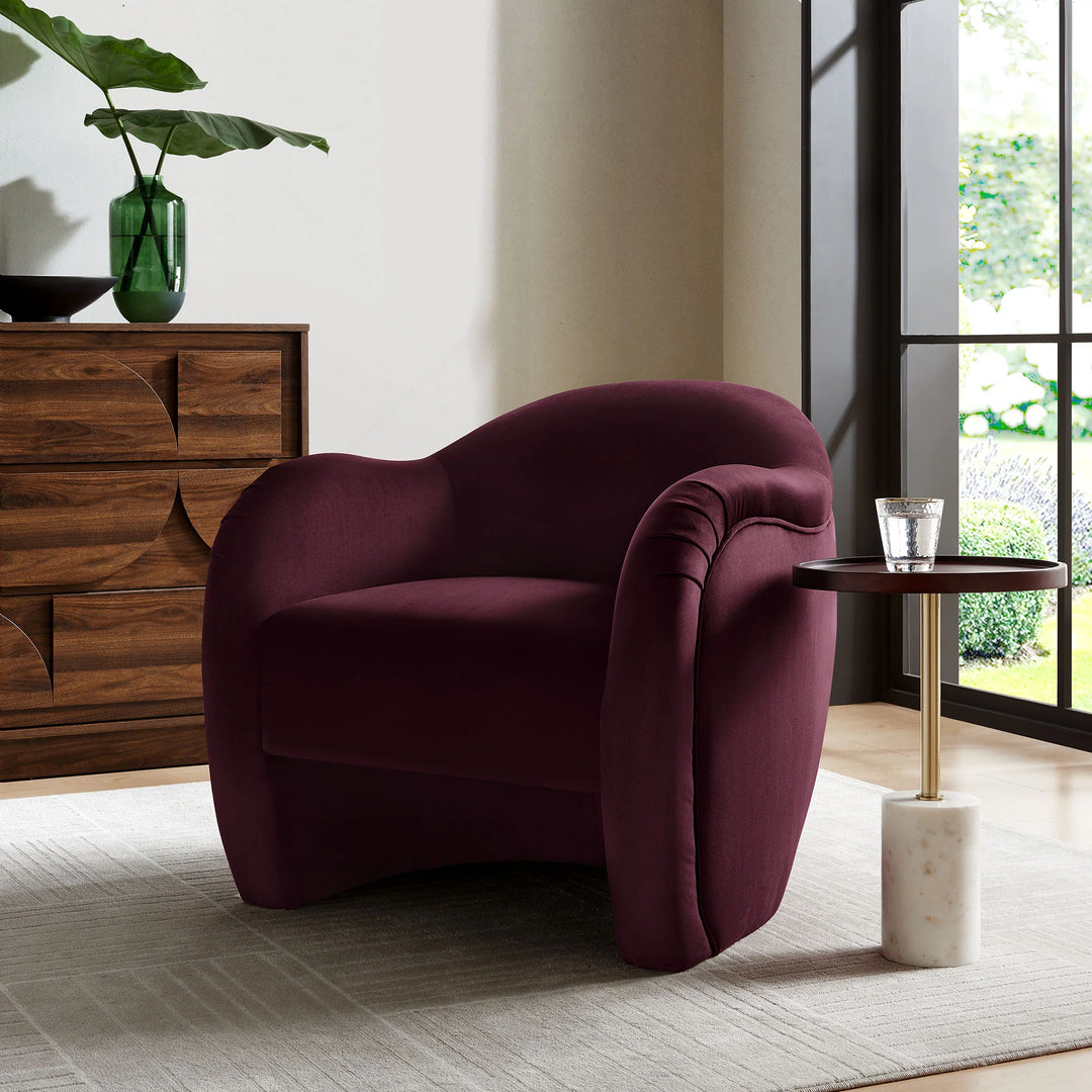 Silla de acento redondo de terciopelo Noemí