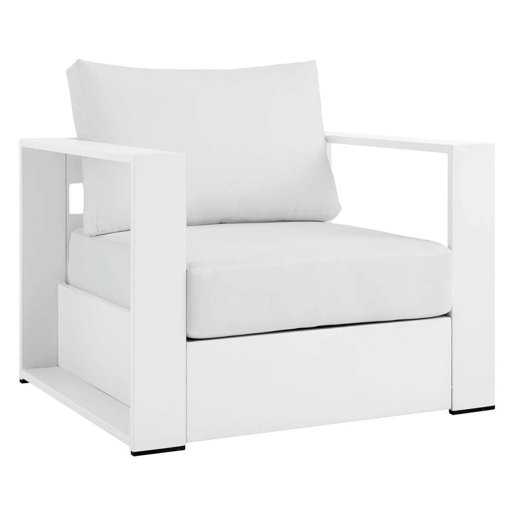 Silla de aluminio blanco y tela blanco para exteriores Neuba.