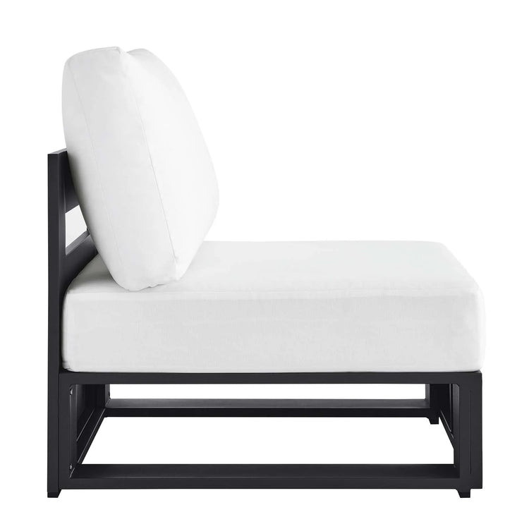 Silla de aluminio para exteriores blanco Neuba - Modular de lado.