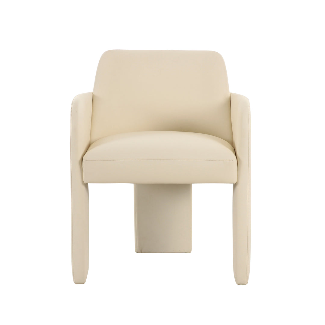 Silla de comedor de piel vegana Kyrill de frente.