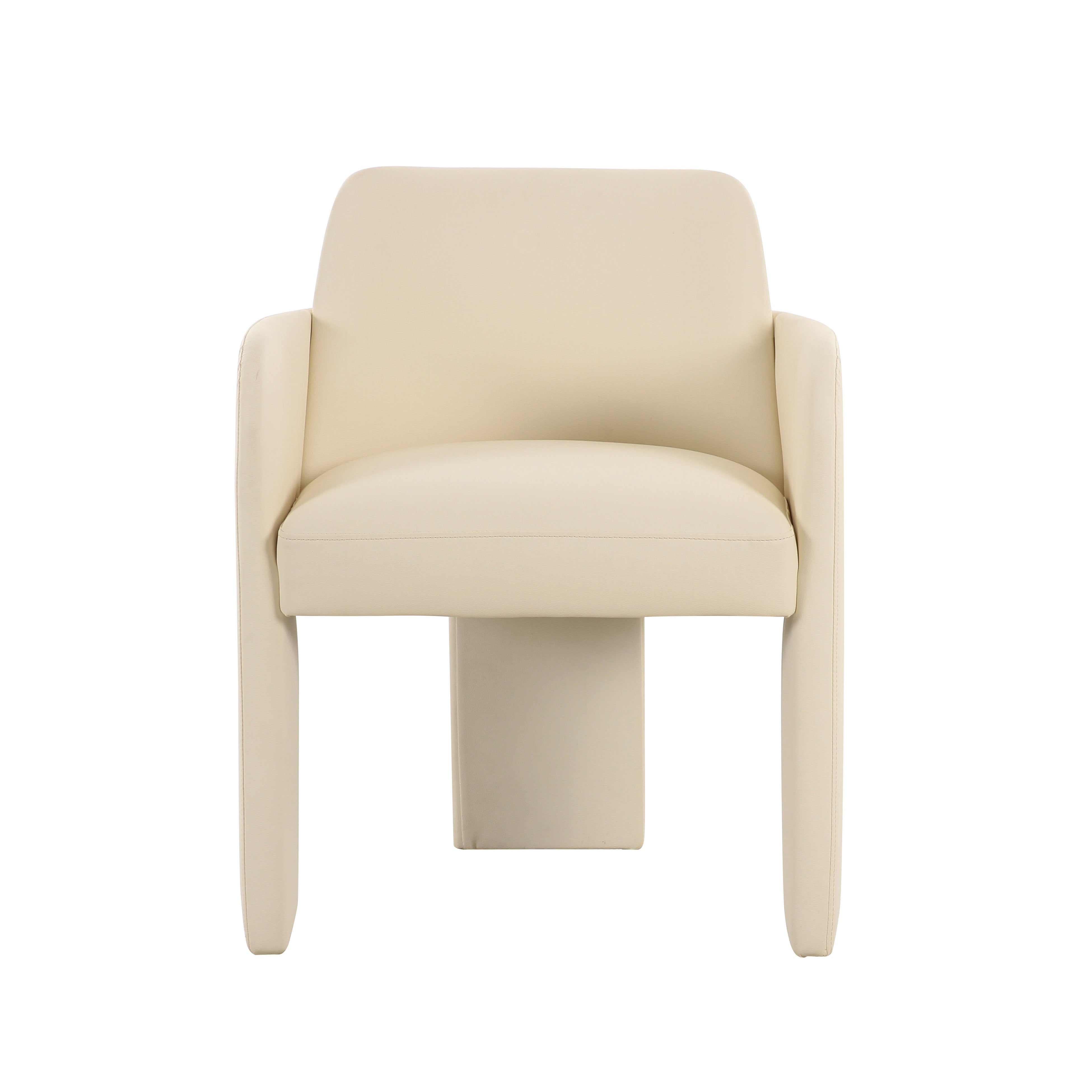 Silla de comedor de piel vegana Kyrill de frente.