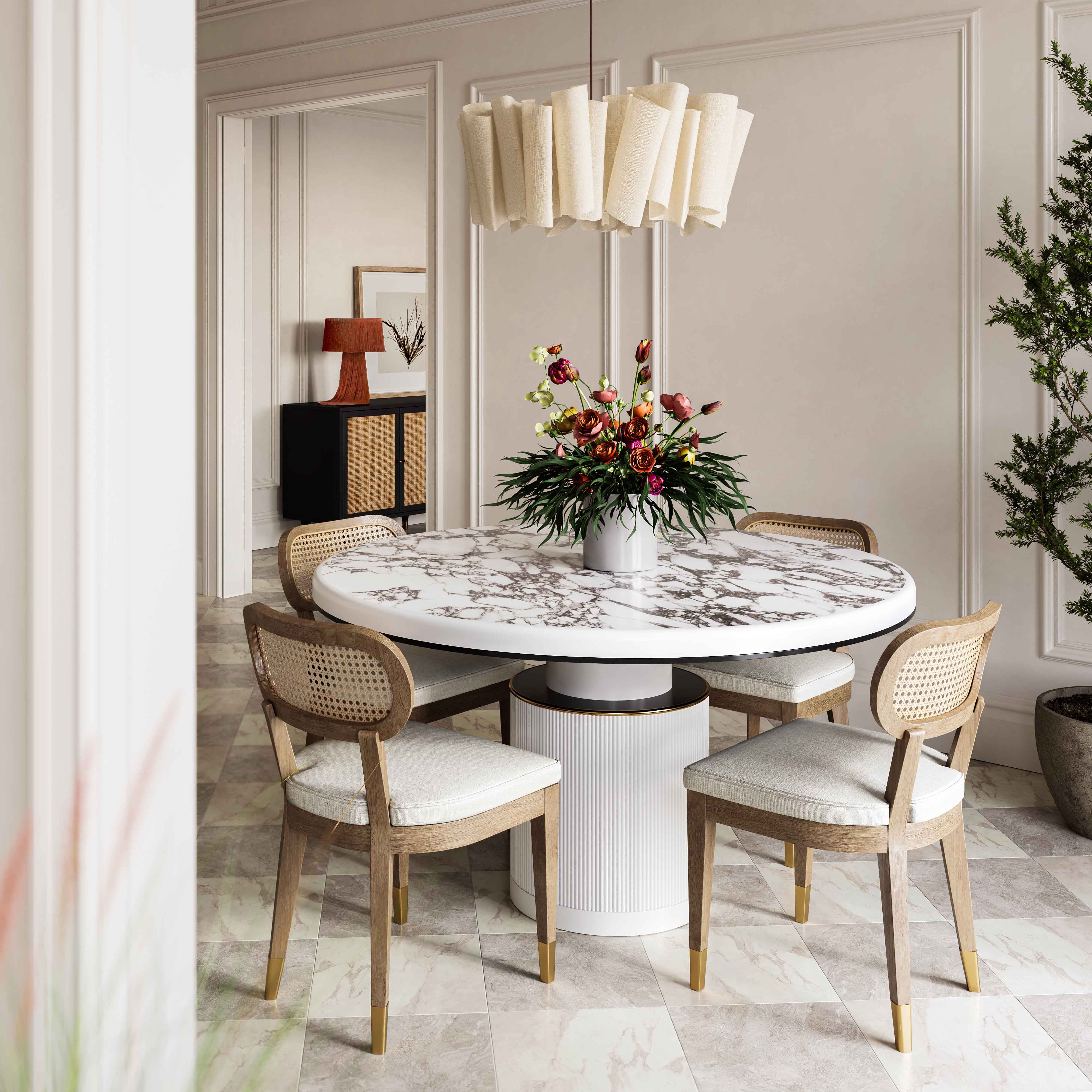 Silla de comedor beige Bruma en Comedor Walker MCWA-01.