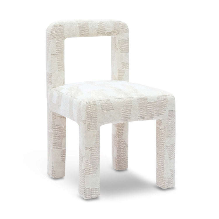 Silla de comedor de Boucle Calie color estampado Jacquard.