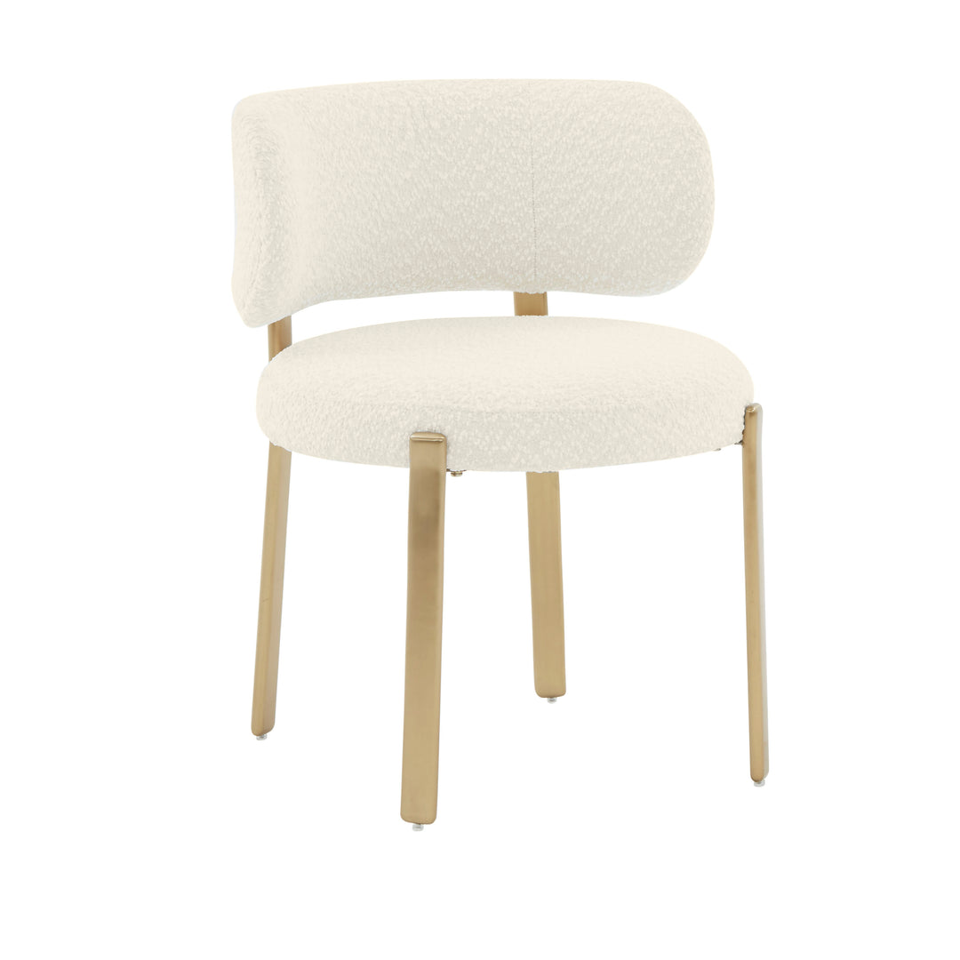 Silla de comedor de Boucle crema Robbie.