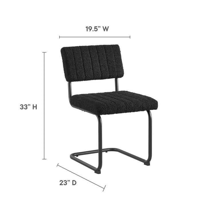 Silla de comedor de Boucle negro Camilo dimensiones.