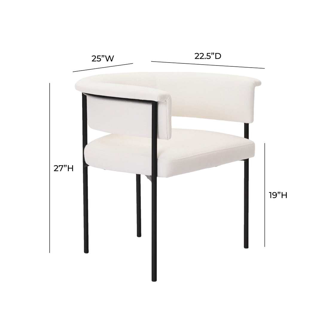 Silla de comedor de Lino crema Taine dimensiones.