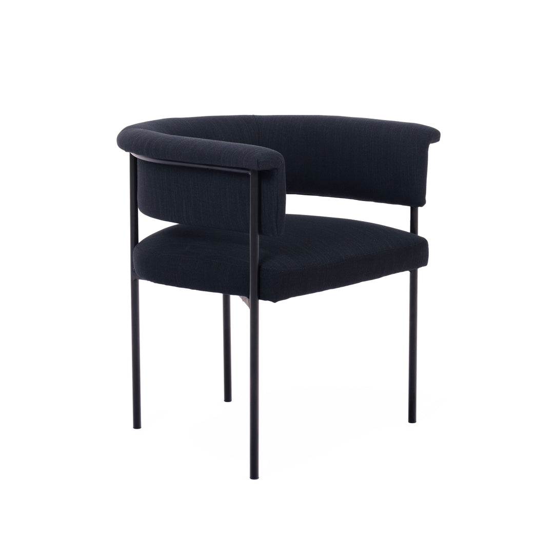 Silla de comedor de Lino negro Taine.