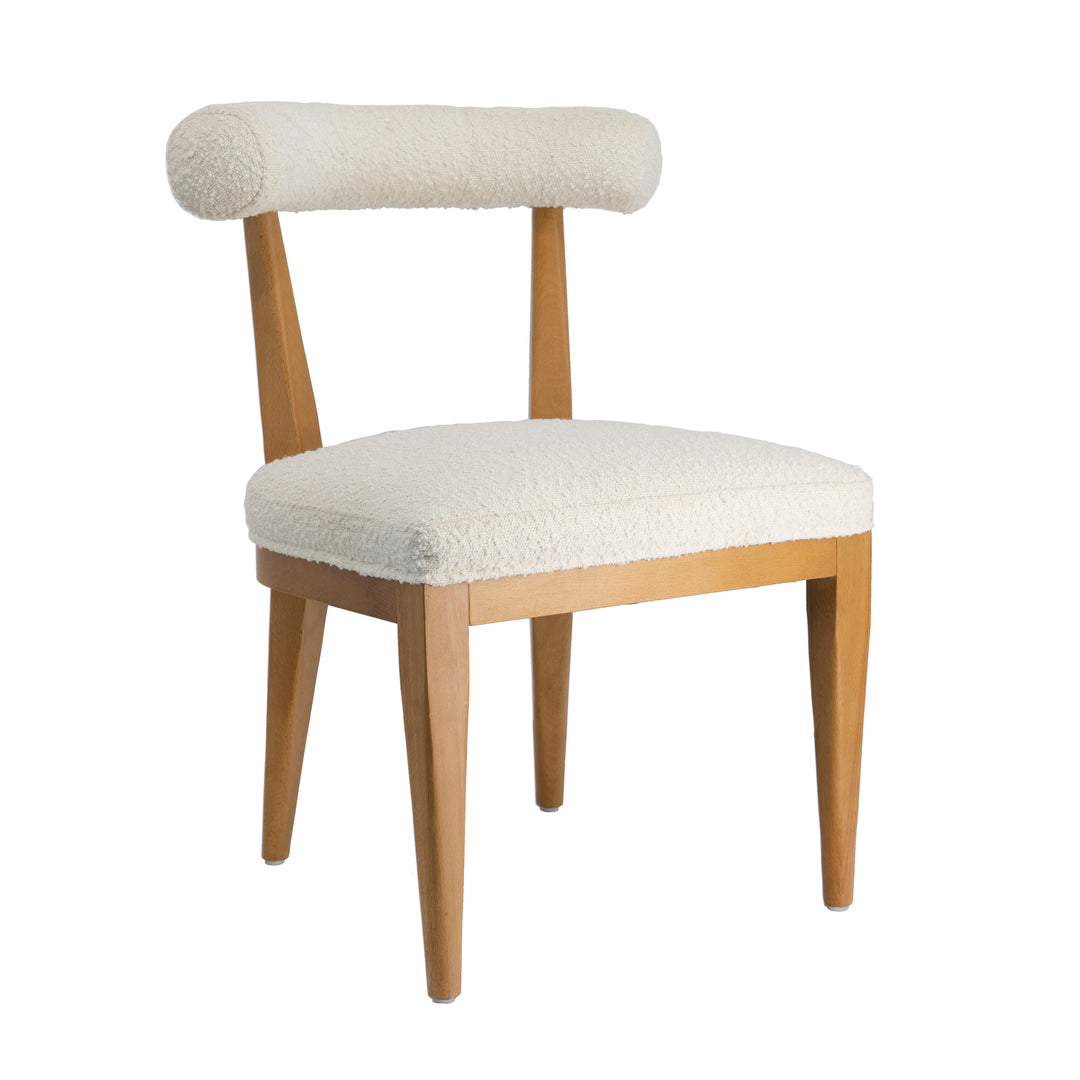 Silla de comedor de Madera y Boucle crema Livi.