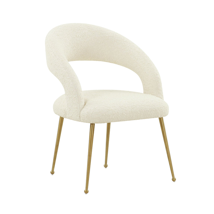 Silla de comedor de boucle crema Elya.