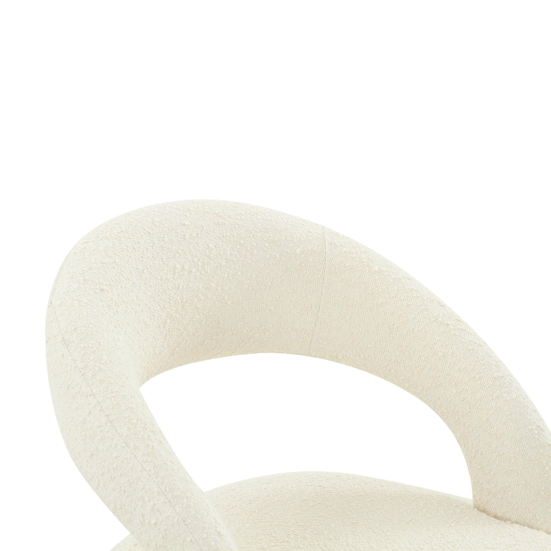 Silla de comedor de boucle crema o negro Elya