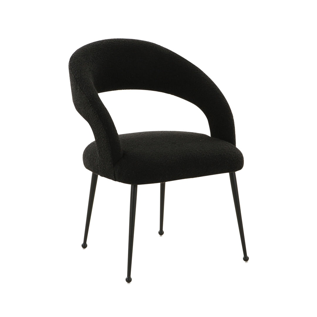 Silla de comedor de boucle negro Elya.