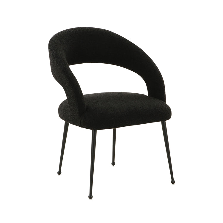 Silla de comedor de boucle negro Elya.