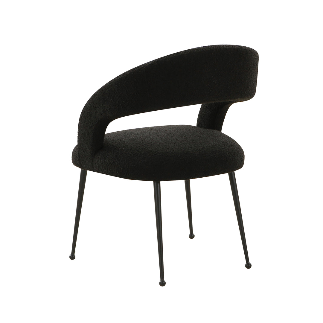  Silla de comedor de boucle negro Elya de atrás.