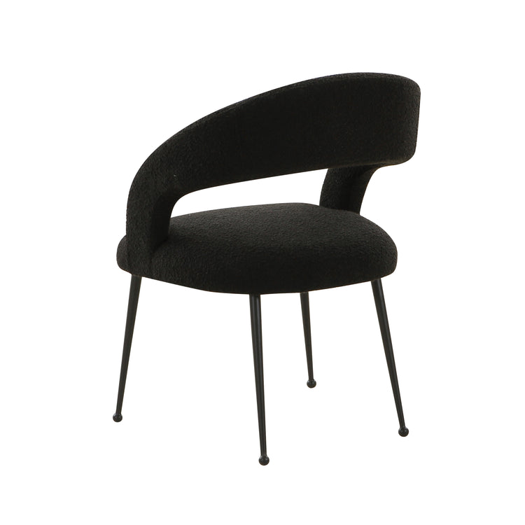  Silla de comedor de boucle negro Elya de atrás.