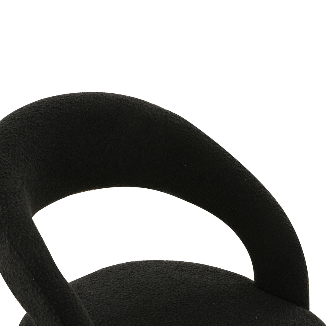 Silla de comedor de boucle crema o negro Elya