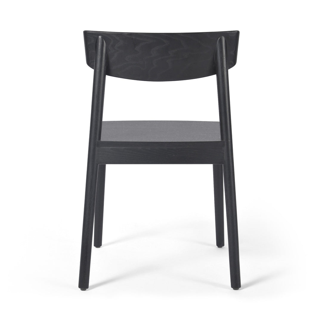 Silla de comedor de fresno Mady de atrás.