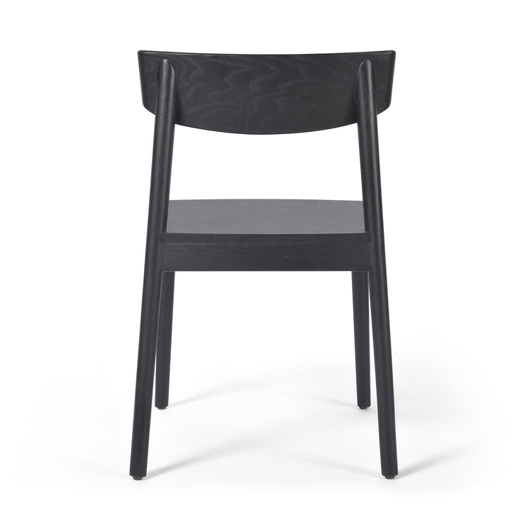 Silla de comedor de fresno Mady de atrás.