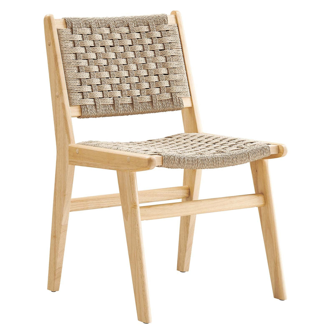 Sillas de comedor de madera y cuerda tejida Stephen - juego de 2