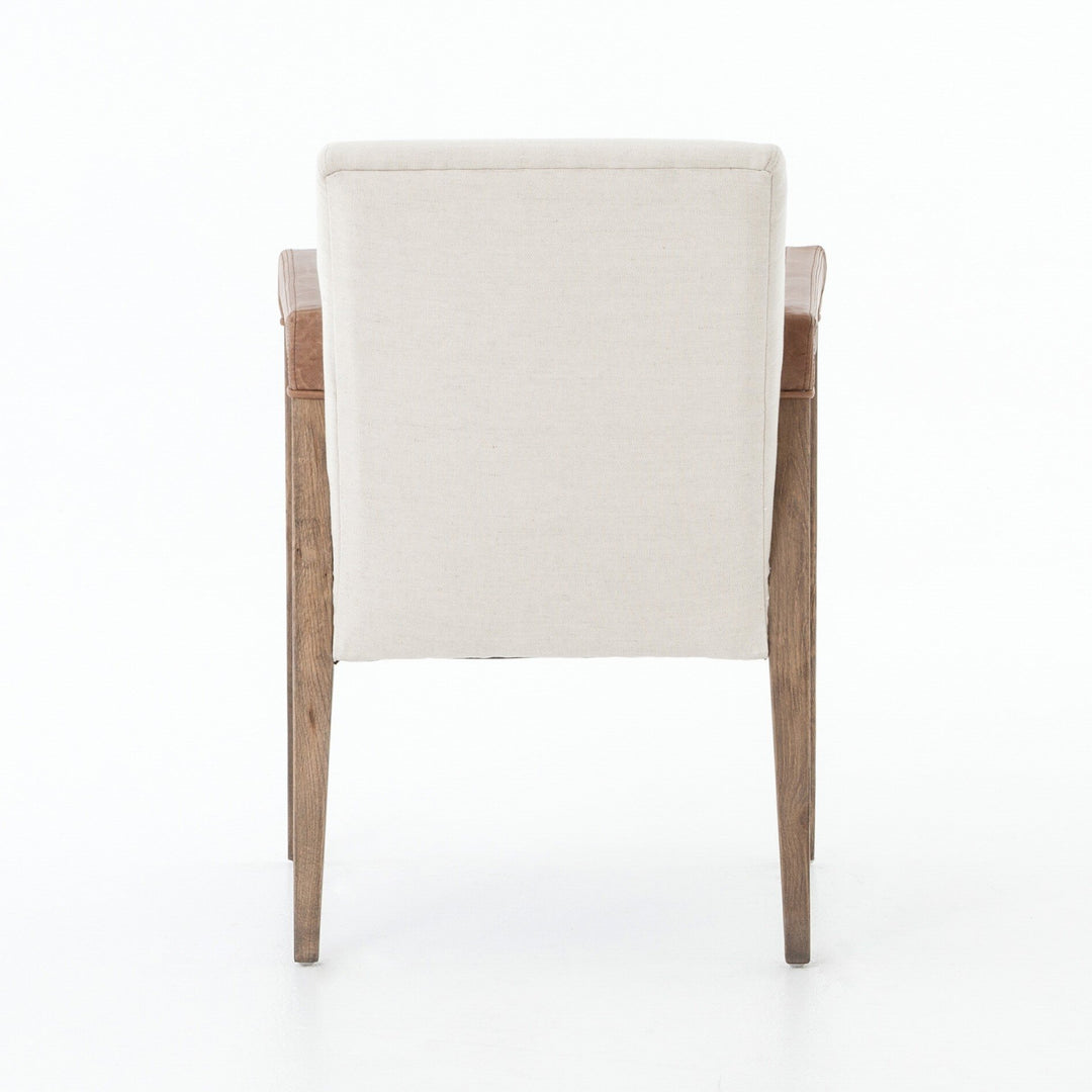 Silla de comedor de madera y piel sintética o tela Amal