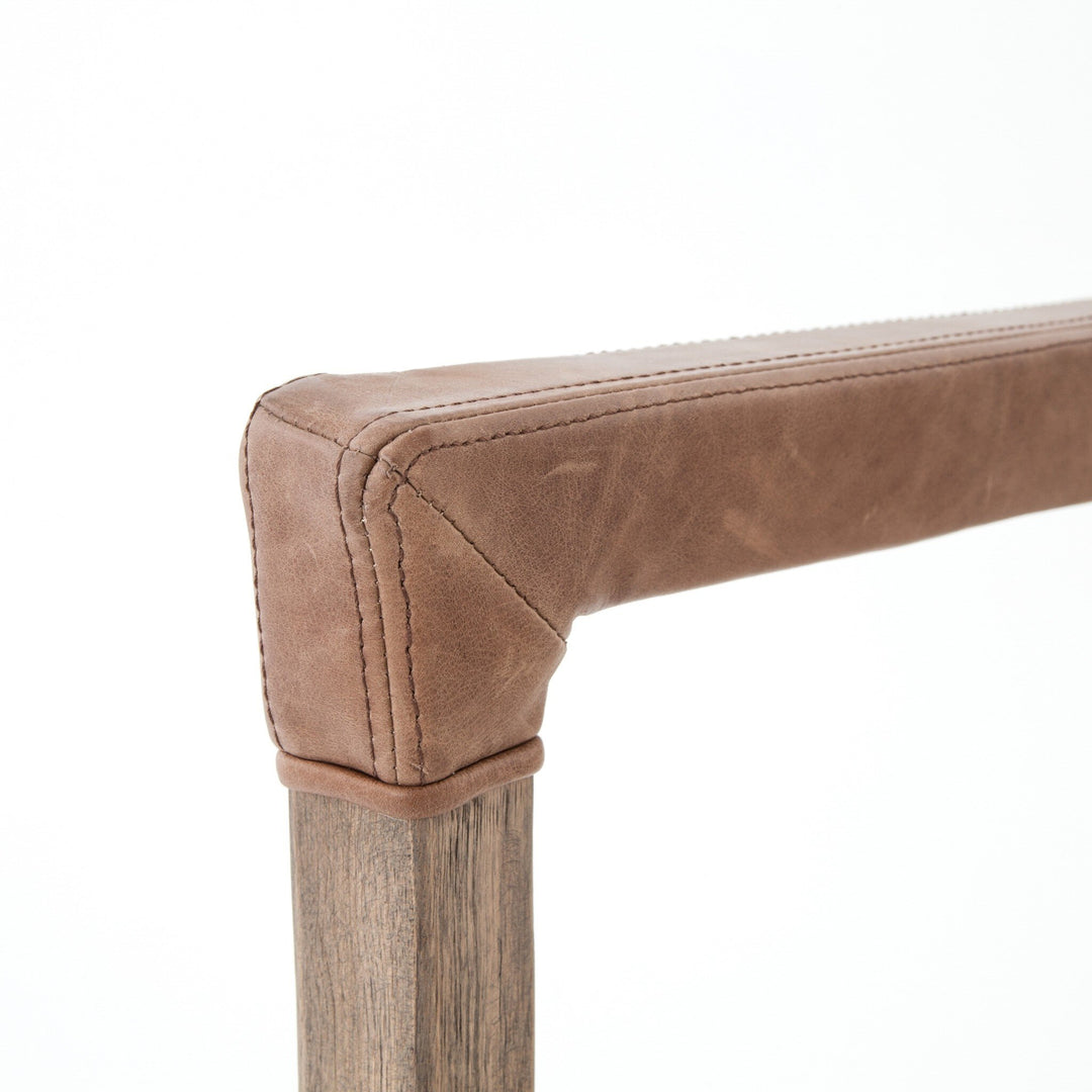 Silla de comedor de madera y piel sintética o tela Amal