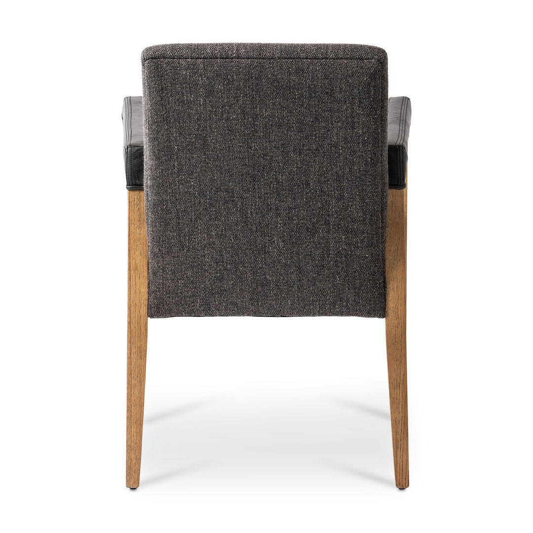 Silla de comedor de madera y piel sintética o tela Amal