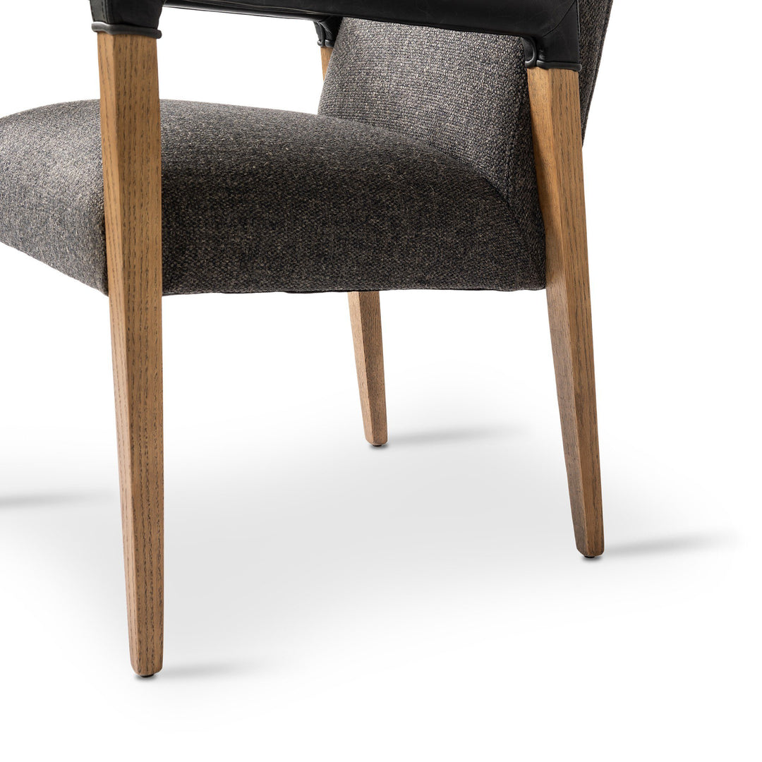 Silla de comedor de madera y piel sintética o tela Amal
