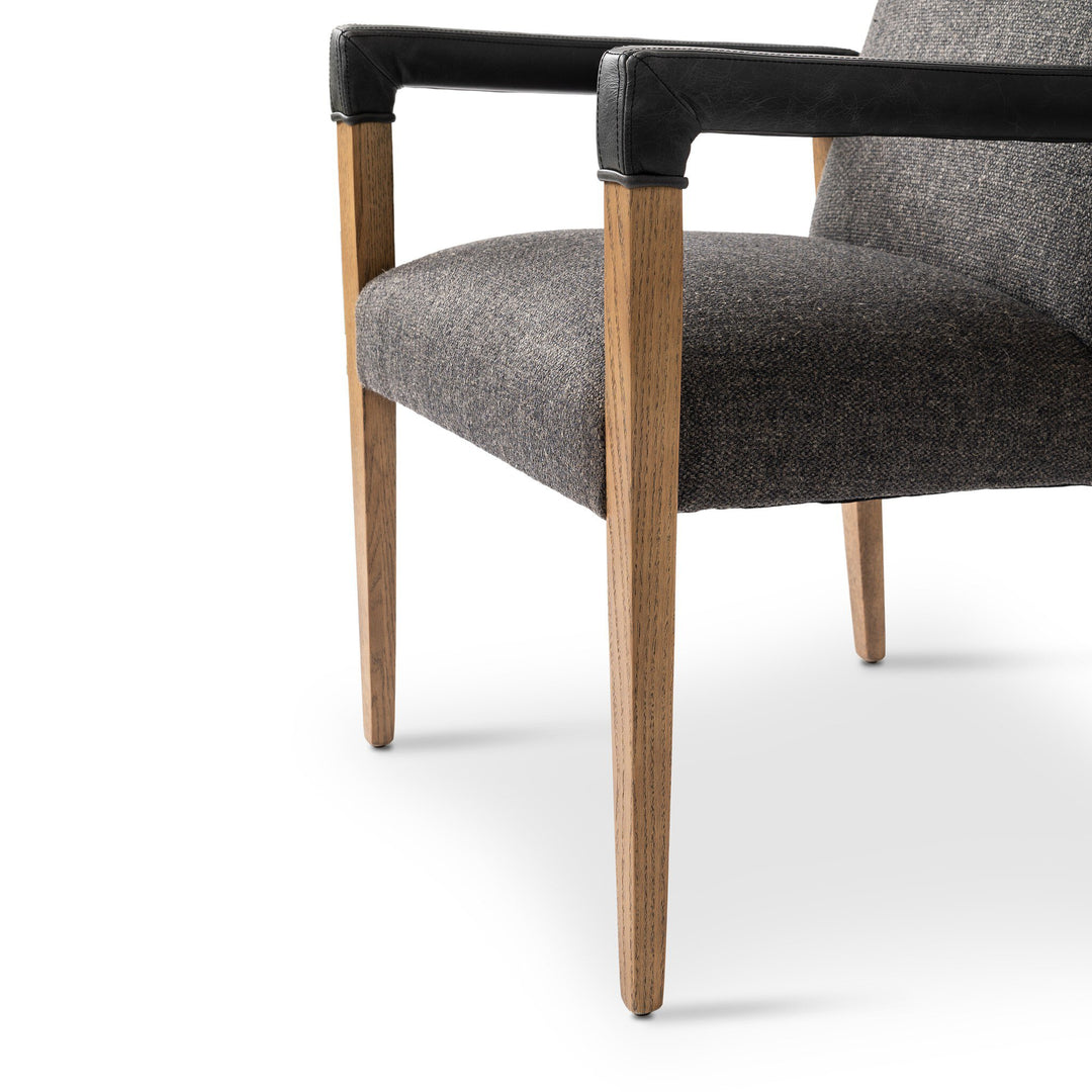 Silla de comedor de madera y piel sintética o tela Amal