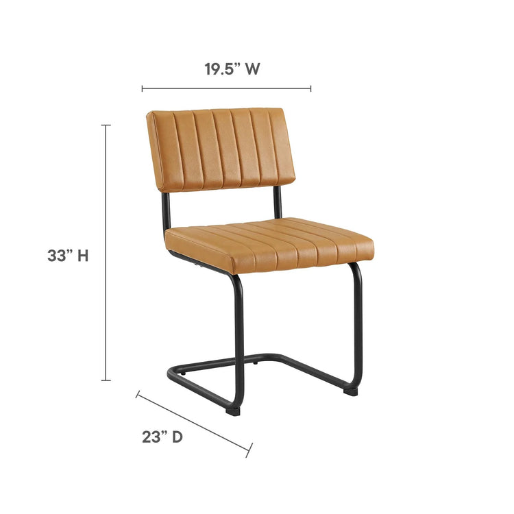 Silla de comedor de piel vegana Camilo dimensiones.