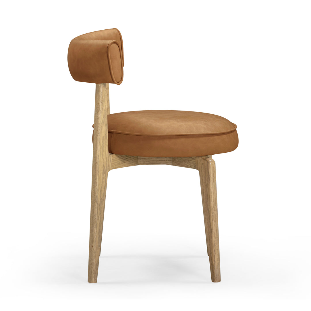 Silla de comedor de piel vegana Salli