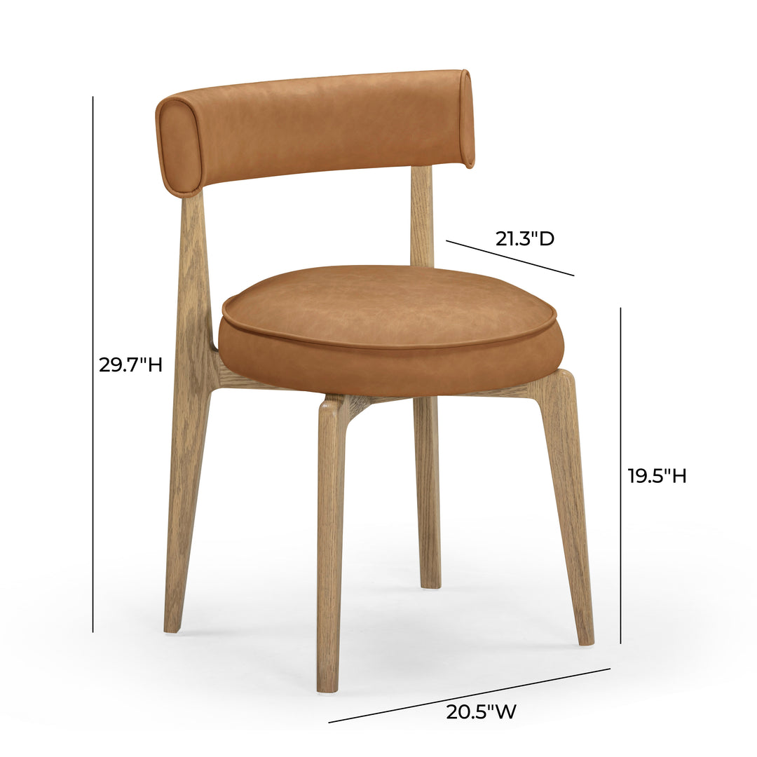 Silla de comedor de piel vegana Salli