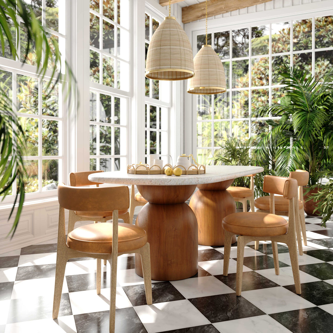 Silla de comedor de piel vegana Salli