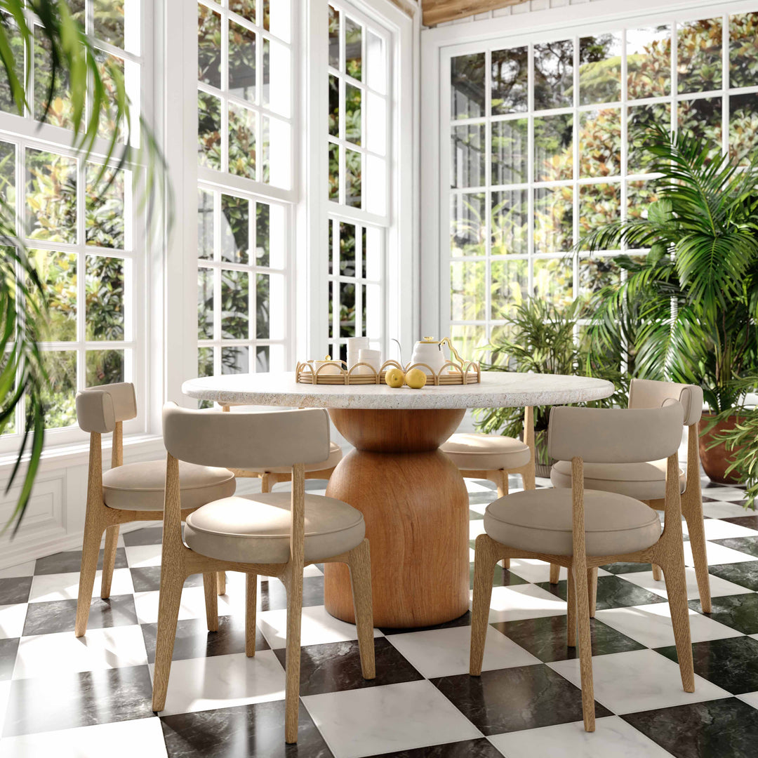 Silla de comedor de piel vegana Salli