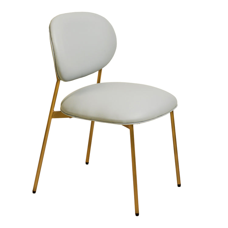 Silla de comedor de piel vegana color gris claro Adnane - juego de dos.