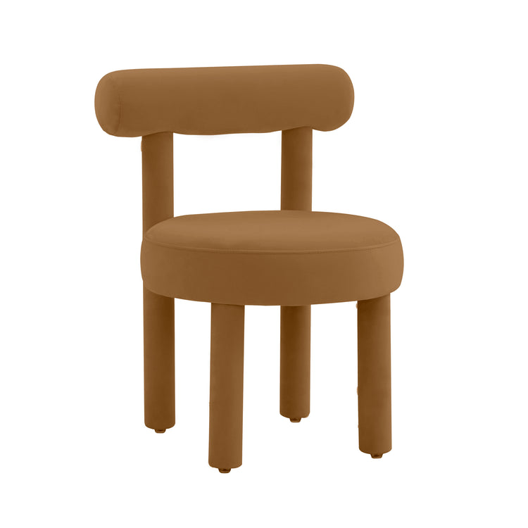 Silla de comedor de terciopelo cogñac Helmut.