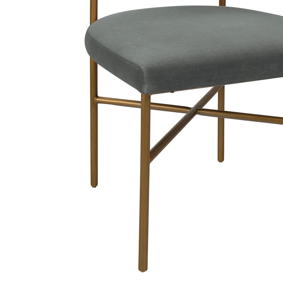 Silla de comedor en terciopelo de rendimiento color crema Shireen
