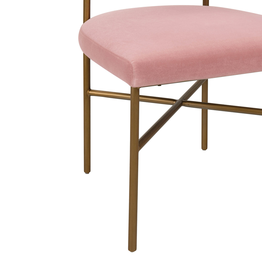 Silla de comedor en terciopelo de rendimiento color crema Shireen