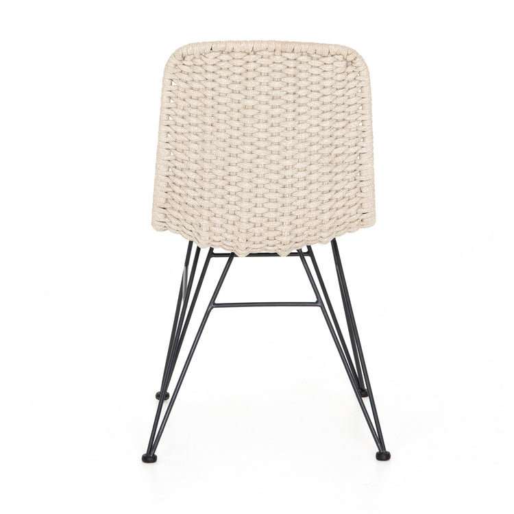 Silla de comedor exterior color cuerda natural Fabien de atrás
