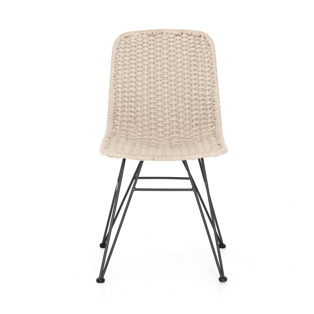Silla de comedor exterior color cuerda natural Fabien de frente.