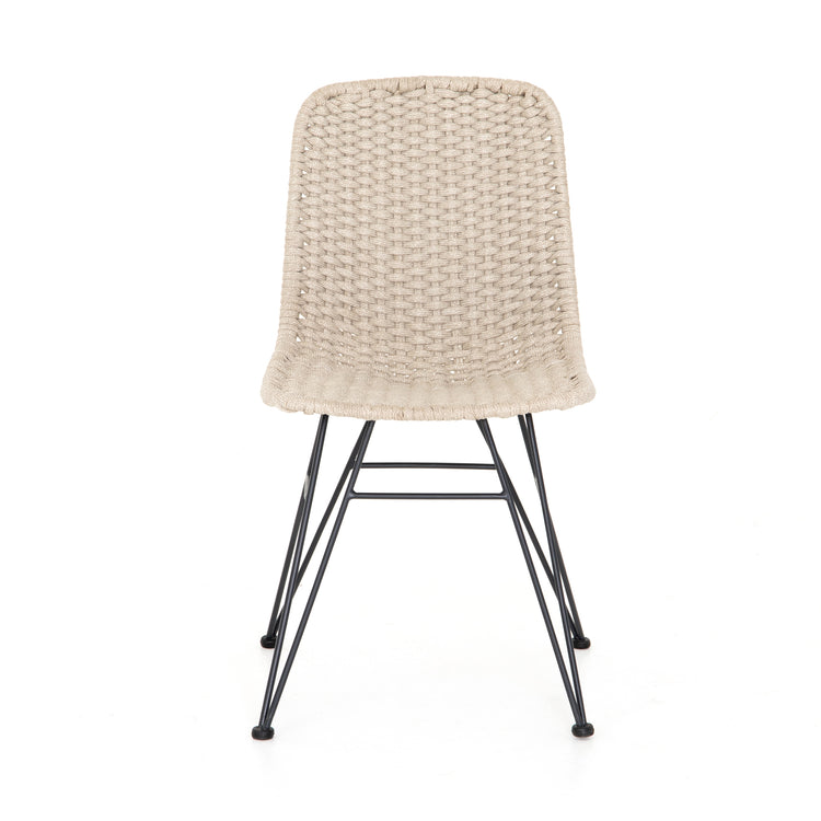 Silla de comedor exterior color cuerda natural Fabien de frente.